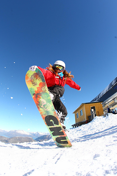 Tail block, snowboard, Coronet Peak, New Zealand, Peak Leaders, snowboard instructor course