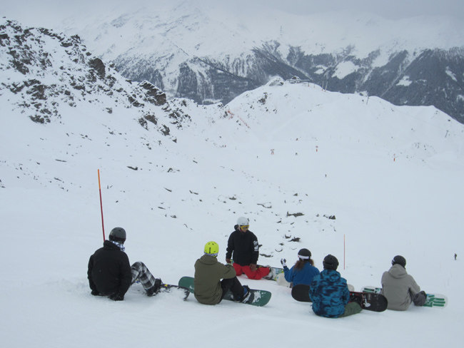 Peak Leaders, snowboard instructor course, Verbier