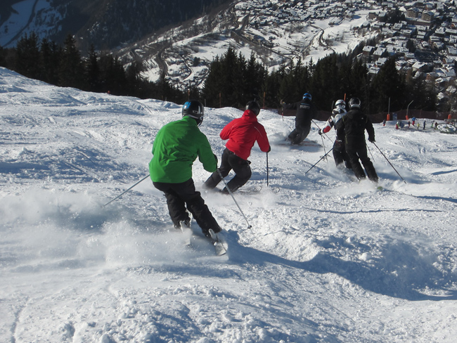 ski instructor course, ski improver course, Verbier, European Snowsport, moguls