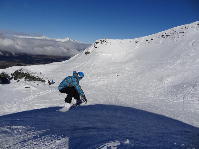 snowboarder, jump, Coronet Peak, Queenstown, mountains, New Zealand