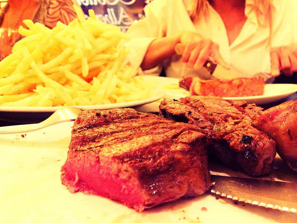 Albertos Steak House, Bariloche, Argentina, steak and french fries