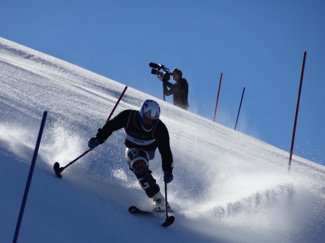 parolympic skier, one-legged skier, Coronet Peak, NZ Winter Games, New Zealand, Queenstown