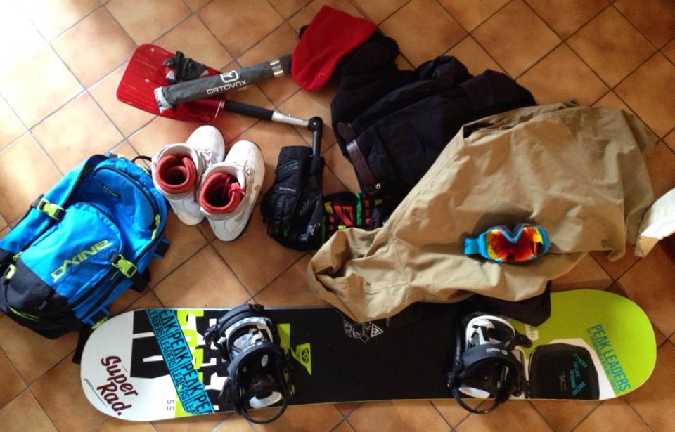 snowboard gear, Peak Leaders, packing my bag