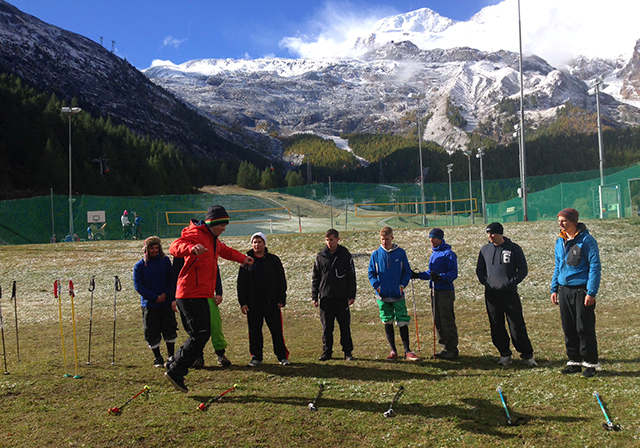 Saas Fee, Saas Fee skiers, BASI ski level 1, Autumn ski instructor course