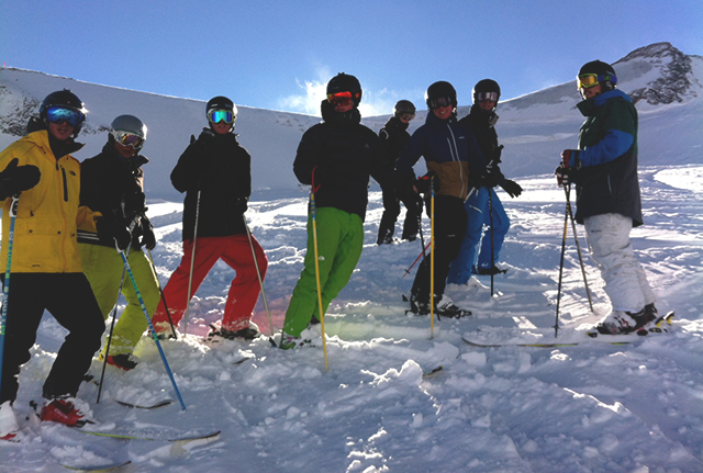 Saas Fee, Saas Fee in November, Peak Leaders ski instructor course, gap year ski course, Switzerland, skiers