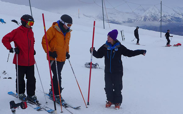 Emma Cairns, slalom training, Peak Leaders instructor course, European Snowsport, Verbier